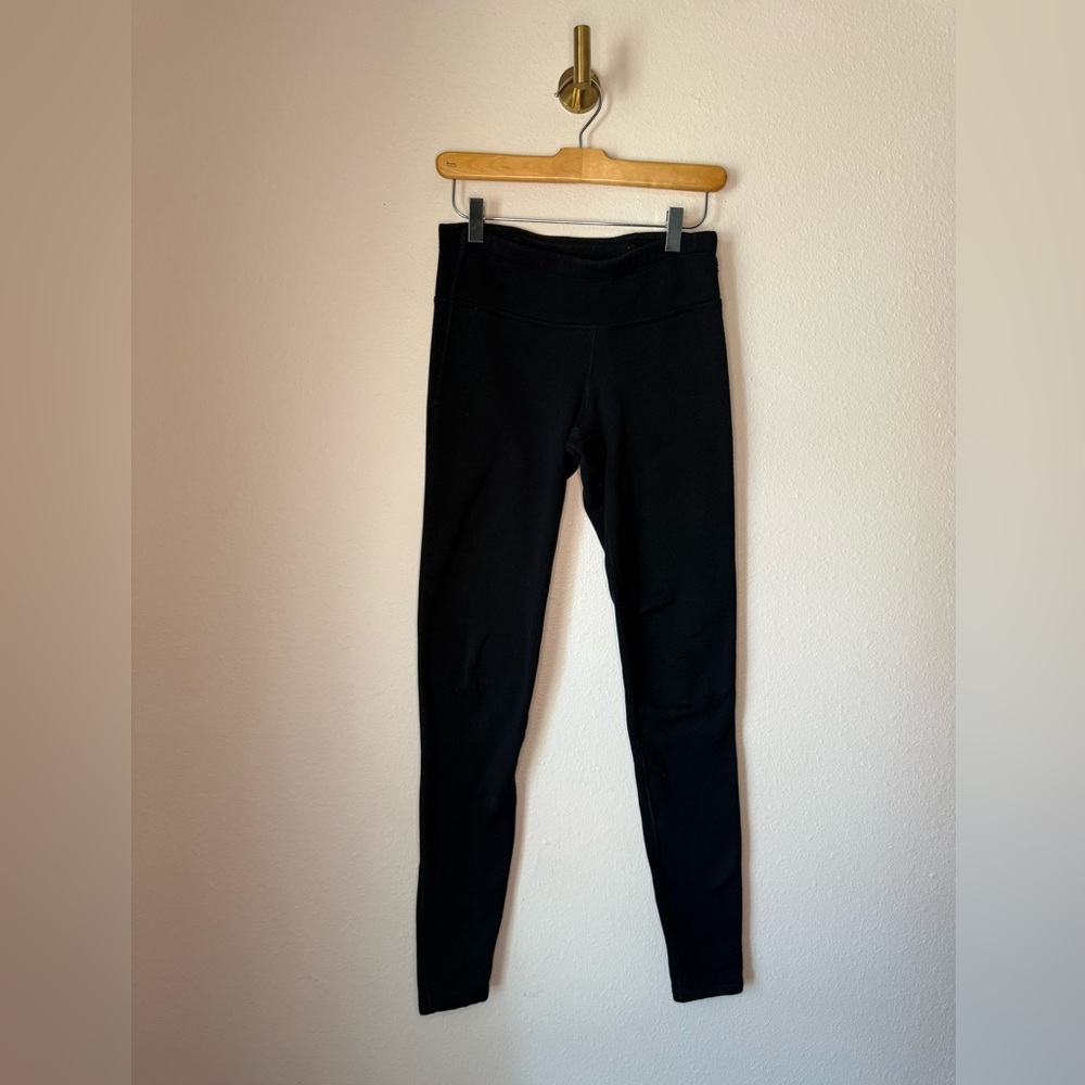 Athleta Fleece Lined Leggings XS Tall Black Cold Weather Running Yoga